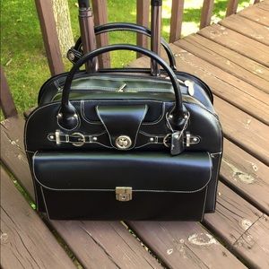 McKlein 15 1/2” x 11” Leather Wheeled Laptop/Computer/Tablet Brief Case Bag